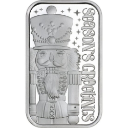 2025 Christmas Nutcracker Silver 1&nbsp;oz Bar 2025, 2025 Christmas Silver, nutcracker, silver rounds, silver bars, bar, 999, silver coins, 1 oz silver, 999 silver, christmas silver, fine silver coins
